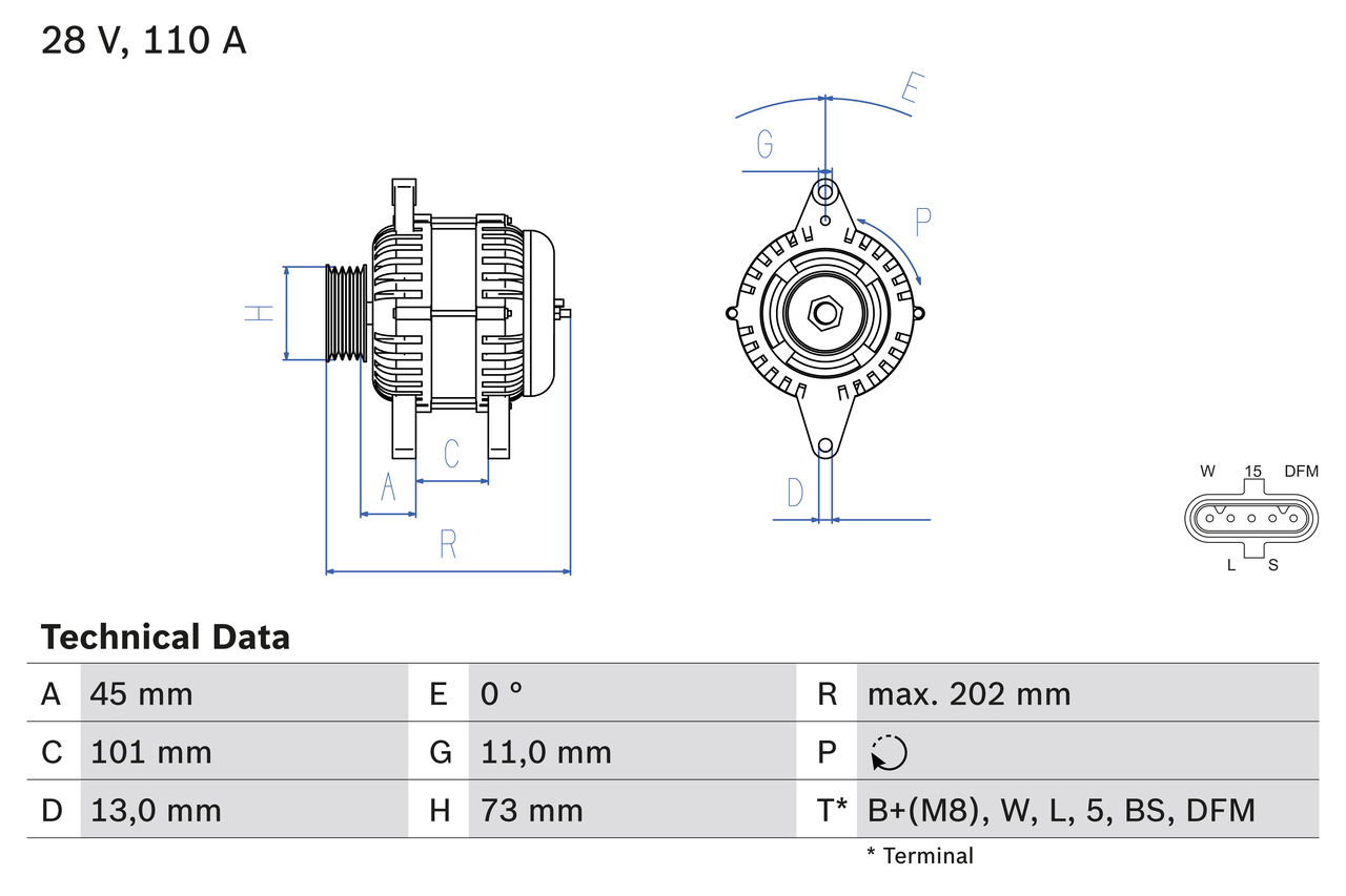 Alternator VOLVO FM FM 380 diesel 380 cai BOSCH 0 986 049 350