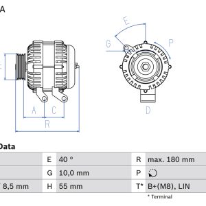 Alternator VOLVO C30 (533) D3 diesel 150 cai BOSCH 0 986 080 810