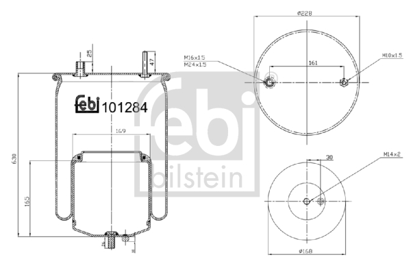 Burduf suspensie pneumatica VOLVO FM II FM 500 diesel 500 cai FEBI BILSTEIN 101284