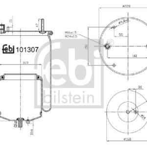 Burduf suspensie pneumatica VOLVO FH III 460 diesel 460 cai FEBI BILSTEIN 101307