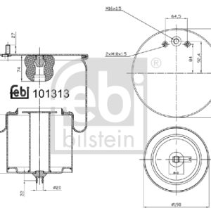 Burduf suspensie pneumatica VOLVO FM12 FM 12/420 diesel 420 cai FEBI BILSTEIN 101313