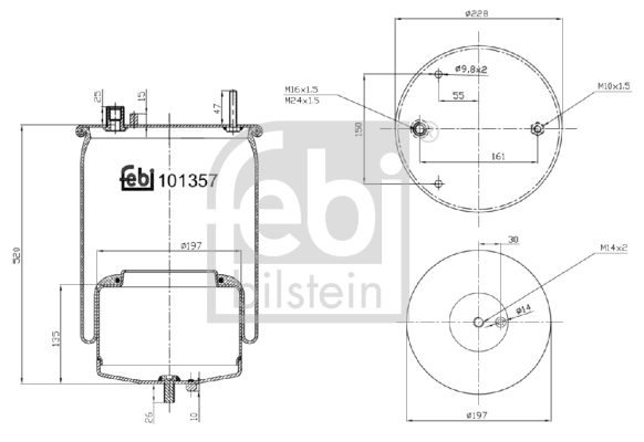 Burduf suspensie pneumatica VOLVO FH II 420 diesel 420 cai FEBI BILSTEIN 101357