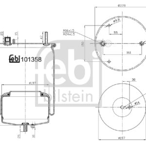 Burduf suspensie pneumatica VOLVO FH II 540 diesel 540 cai FEBI BILSTEIN 101358