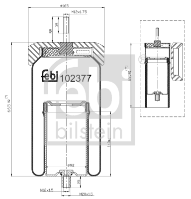 Burduf suspensie pneumatica VOLVO FL12 FL 12/380 diesel 379 cai FEBI BILSTEIN 102377