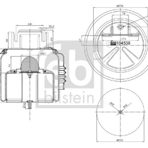 Burduf suspensie pneumatica VOLVO FH16 III 550 diesel 551 cai FEBI BILSTEIN 104536