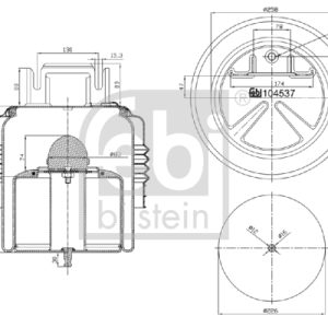 Burduf suspensie pneumatica VOLVO FH16 II FH 16/540 diesel 540 cai FEBI BILSTEIN 104537