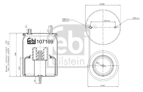 Burduf suspensie pneumatica VOLVO FH16 II FH 16/540, FH 16/550 diesel 540 cai FEBI BILSTEIN 107169