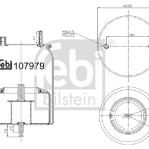 Burduf suspensie pneumatica VOLVO FH16 II FH 16/540, FH 16/550 diesel 540 cai FEBI BILSTEIN 107979