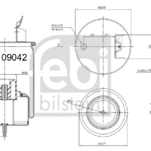 Burduf suspensie pneumatica VOLVO FM FM 370 diesel 370 cai FEBI BILSTEIN 109042