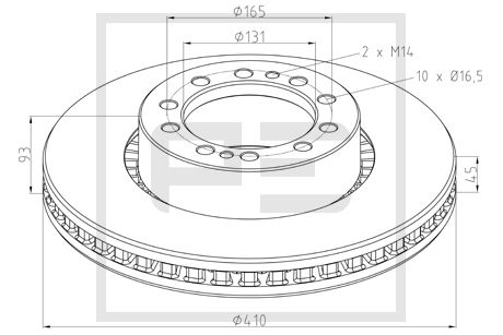 Disc frana VOLVO FL FL 180-10 diesel 180 cai PE AUTOMOTIVE 146.212-00A