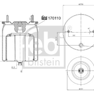 Burduf suspensie pneumatica VOLVO FH12 FH 12/420 diesel 420 cai FEBI BILSTEIN 170110