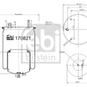 Burduf suspensie pneumatica VOLVO FH16 II FH 16/550 diesel 550 cai FEBI BILSTEIN 170821