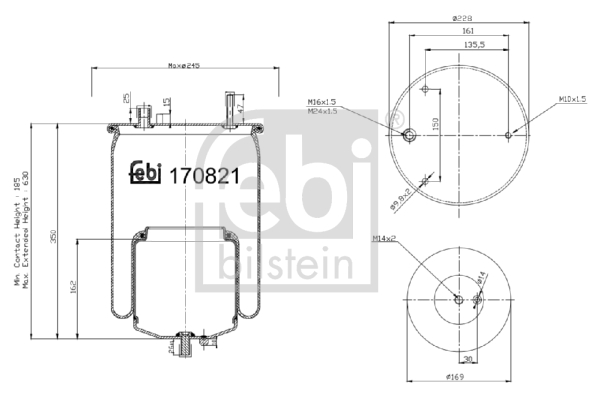 Burduf suspensie pneumatica VOLVO FH 400 diesel 400 cai FEBI BILSTEIN 170821