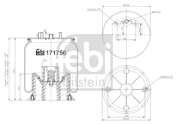 Burduf suspensie pneumatica VOLVO FL II FL 290-16 diesel 290 cai FEBI BILSTEIN 171756