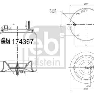 Burduf suspensie pneumatica VOLVO FH16 II FH 16/550 diesel 551 cai FEBI BILSTEIN 174367