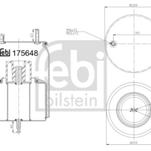 Burduf suspensie pneumatica VOLVO FH16 II FH 16/550 diesel 551 cai FEBI BILSTEIN 175648