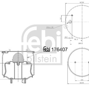 Burduf suspensie pneumatica VOLVO B5 B5 Complet hibrid 219 cai FEBI BILSTEIN 176407
