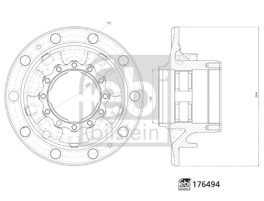 Butuc roata VOLVO FL FL 250-18 diesel 250 cai FEBI BILSTEIN 176494