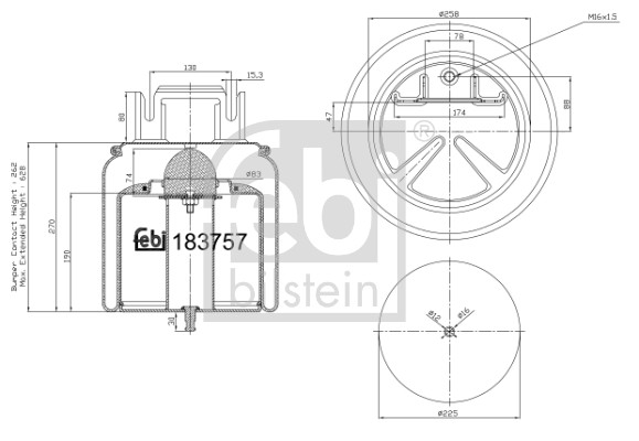 Burduf suspensie pneumatica VOLVO FM III 460 diesel 460 cai FEBI BILSTEIN 183757