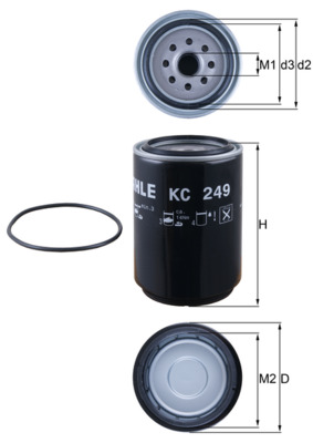Filtru combustibil VOLVO FH12 FH 12/380 diesel 379 cai MAHLE ORIGINAL KC 249D