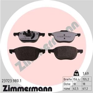 Placute frana VOLVO C30 (533) 2.0 D diesel 136 cai ZIMMERMANN 23723.980.1