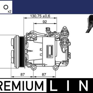 Compresor climatizare VOLVO C30 (533) D5 diesel 180 cai MAHLE ORIGINAL ACP 54 000P