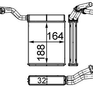Schimbator caldura incalzire habitaclu VOLVO C30 (533) 2.0 D diesel 136 cai MAHLE ORIGINAL AH 199 000S