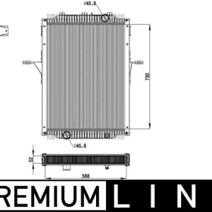 Radiator racire motor VOLVO FL III FL 210-14 diesel 210 cai MAHLE ORIGINAL CR 2098 000P