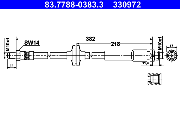 Furtun frana VOLVO C30 (533) 1.8 FlexFuel Benzina/Etanol 125 cai ATE 83.7788-0383.3
