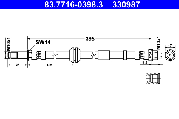 Furtun frana VOLVO C30 (533) D5 diesel 180 cai ATE 83.7716-0398.3