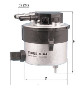 Filtru combustibil VOLVO C30 (533) 1.6 D diesel 109 cai MAHLE ORIGINAL KL 569