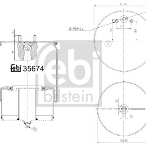 Burduf suspensie pneumatica VOLVO FH16 FH 16/550 diesel 540 cai FEBI BILSTEIN 35674