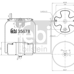 Burduf suspensie pneumatica VOLVO FH16 II FH 16/540, FH 16/550 diesel 540 cai FEBI BILSTEIN 35678