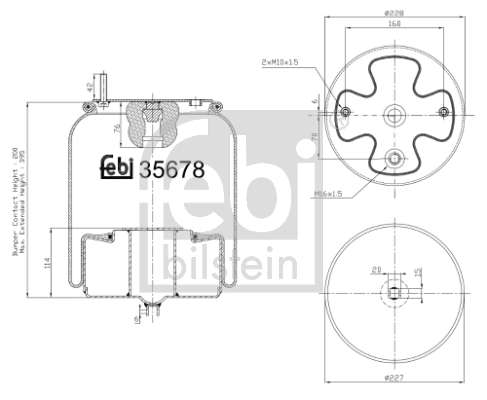 Burduf suspensie pneumatica VOLVO FH 520 diesel 520 cai FEBI BILSTEIN 35678