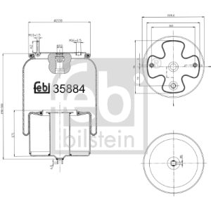 Burduf suspensie pneumatica VOLVO FM FM 480 diesel 480 cai FEBI BILSTEIN 35884
