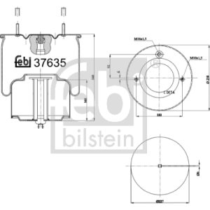 Burduf suspensie pneumatica VOLVO FH12 FH 12/460 diesel 460 cai FEBI BILSTEIN 37635