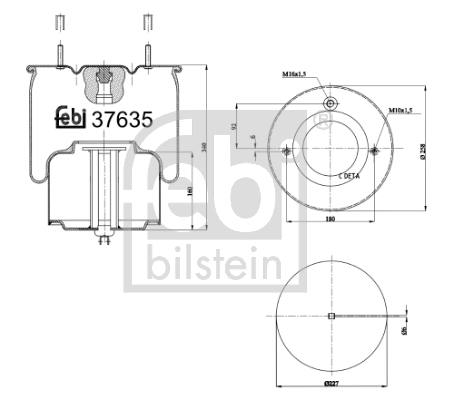 Burduf suspensie pneumatica VOLVO FM12 FM 12/340 diesel 340 cai FEBI BILSTEIN 37635