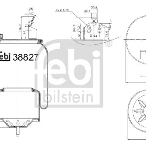 Burduf suspensie pneumatica VOLVO FM12 FM 12/460 diesel 460 cai FEBI BILSTEIN 38827