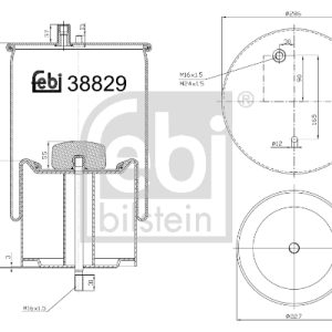 Burduf suspensie pneumatica VOLVO FL II FL 340-13 diesel 340 cai FEBI BILSTEIN 38829