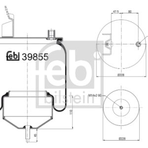 Burduf suspensie pneumatica VOLVO FH II 540 diesel 540 cai FEBI BILSTEIN 39855