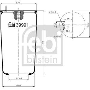 Burduf suspensie pneumatica VOLVO FL10 FL 10/310 diesel 311 cai FEBI BILSTEIN 39991