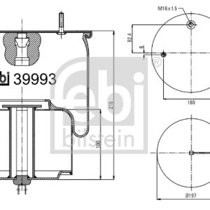 Burduf suspensie pneumatica VOLVO FH12 FH 12/420 diesel 420 cai FEBI BILSTEIN 39993