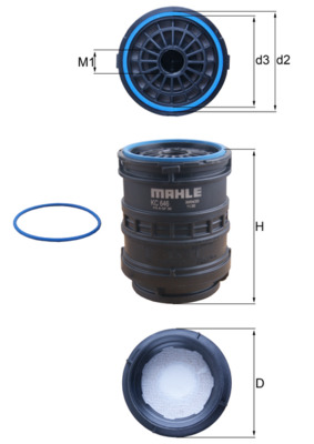 Filtru combustibil VOLVO FM II FM 450 diesel 450 cai MAHLE ORIGINAL KC 646D