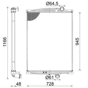 Radiator racire motor VOLVO FM FM 370 diesel 370 cai MAHLE ORIGINAL CR 2096 000S