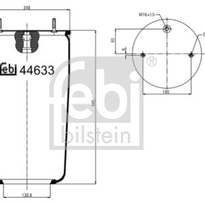 Burduf suspensie pneumatica VOLVO FH12 FH 12/380 diesel 379 cai FEBI BILSTEIN 44633