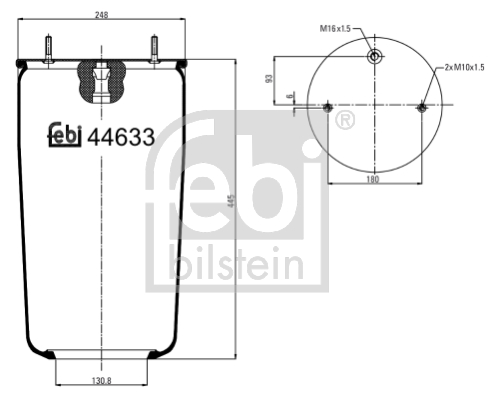 Burduf suspensie pneumatica VOLVO FH12 FH 12/340 diesel 340 cai FEBI BILSTEIN 44633