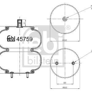 Burduf suspensie pneumatica VOLVO FH16 FH 16/540, FH 16/550 diesel 539 cai FEBI BILSTEIN 45759