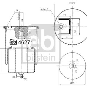Burduf suspensie pneumatica VOLVO FH12 FH 12/460 diesel 460 cai FEBI BILSTEIN 46271