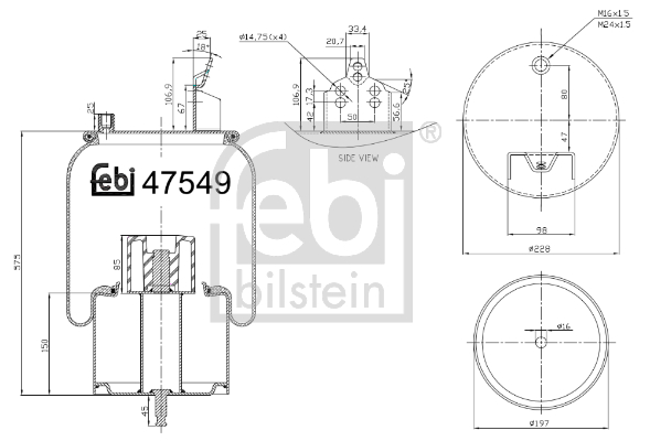Burduf suspensie pneumatica VOLVO FM FM 430 diesel 430 cai FEBI BILSTEIN 47549