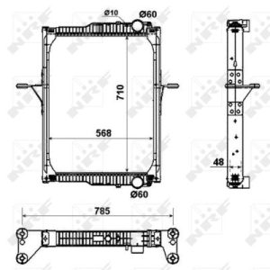 Radiator racire motor VOLVO FL II FL 290-12 diesel 290 cai NRF 53432